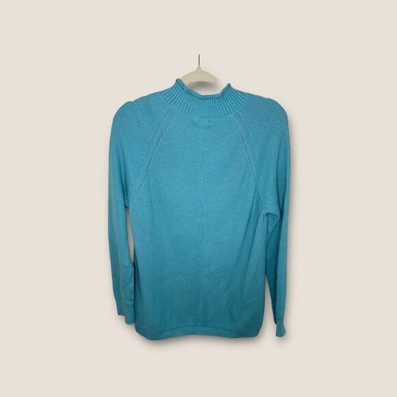 LL Bean Women’s Knit Sweater Size Medium Blue - Picture 2 of 4